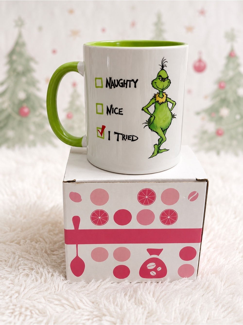 Green Grinch 'I Tried' Ceramic Mug - Home Holiday